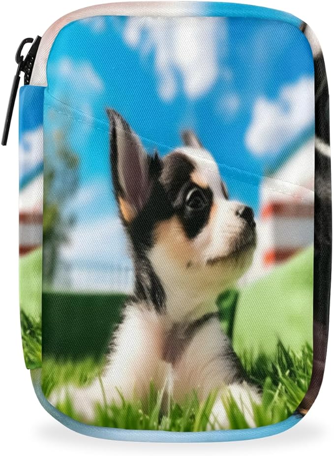 Cute Husky Print Travel Pill Organizer Bag Portable Weekly Pill Box Travel Medicine Organizer 7 Day Pill Case with Zipper for Daily Travel Family Business