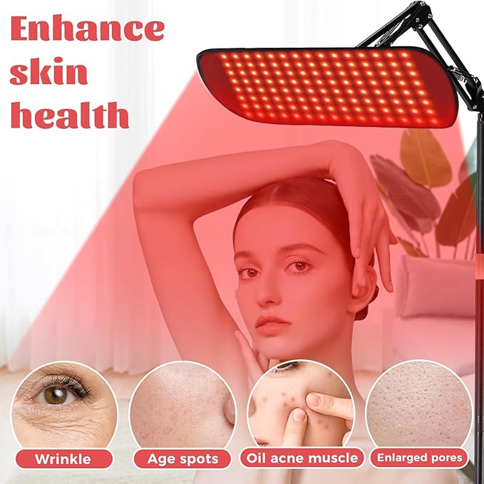 135 Red Light Therapy for Face and Body, Multifunction Red Light Therapy with Stand, Dual Different LEDs(660nm& 850nm) Light with Belt and Stand
