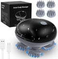 AMIR Electric Scalp Massager, Portable Head Scratcher with 96 Kneading Nodes, Handheld for Stress Relief and Pain Relief, Ideal Valentine‘s Day Gift for Her/Him (Black)