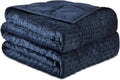 Sivio Weighted Blanket for Adults (15 lbs, 48" x 72") Soft Minky Heavy Blanket for Sleeping Perfect for 140-160 lbs, Twin Size Breathable Cooling Weighted Throw Blanket, Machine Washable,Navy Blue