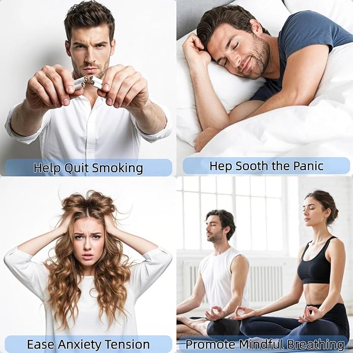 Breathing Necklace for Anxiety and Habit Management with Scented Refill Pods - Portable Mindfulness and Focus Tool for Adults