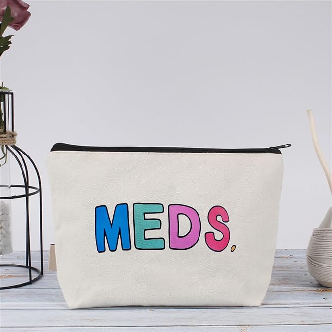 Medication Bag Travel Pill Organiser | Compact Cosmetic First Aid Kit, Perfect Health Gift, Small Cotton Pouch For Meds (Style G)