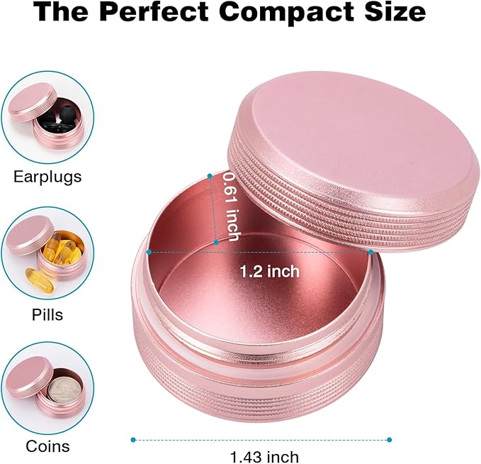 Premium Keychain Case – Small Metal Pill Case Travel Pill Box, Waterproof Durable Pill Holder Container, Portable Medicine Pill Organizer for Earplugs, Jewelry, Compatible with Loop, Vibes & Eargasm