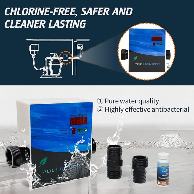 444301 Pool ionizer System, Pool Purifier with Active Level Control for In-Ground and Above-Ground Pools, Hot Tubs