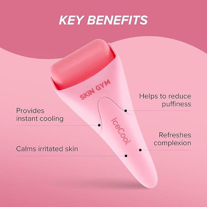 SKIN GYM Ice Roller for Face, CryoGel Cooling Facial Roller for Puffiness, Redness, Skin Firming & Depuffing, Cryotherapy Skin Care Tool