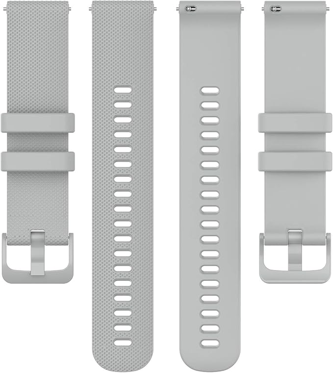 Compatible with Garmin Venu Sq Bands for Women Men, 20mm Quick Release Silicone Replacement Band Wristbands Straps Bracelet Fit for Garmin Vivoactive 3 Music, Forerunner 245 645 (Gray)