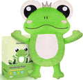 Microwave Heating Pad for Period & Cramps Pain Relief, Cute 16 × 12.6'' Microwavable Menstrual Cramp Relief Heating Pad Stuffed Animal, Moist Microwave Heat Pad with Washable Cover - Frog