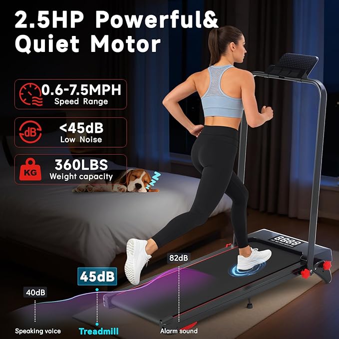 Walking Pad Treadmill with Incline and Handle Bar, 7.5MPH Under Desk Foldable Treadmill for Home Office with Remote Control