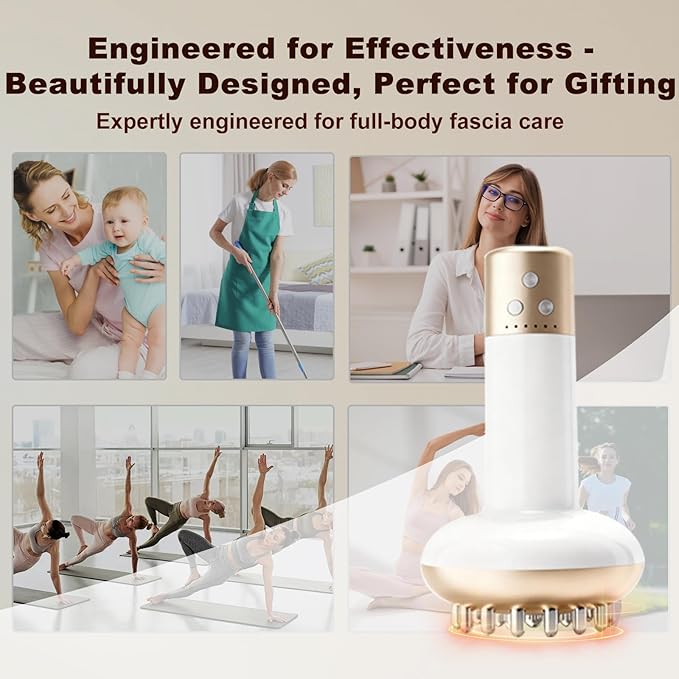 Lymphatic Drainage Massager & Anti-Cellulite Massage Tool with Microcurrent, Light, Heat & Vibration Body Sculpting Machine for Legs, Arms & Belly, Reduces Stretch Marks, Promotes Circulation