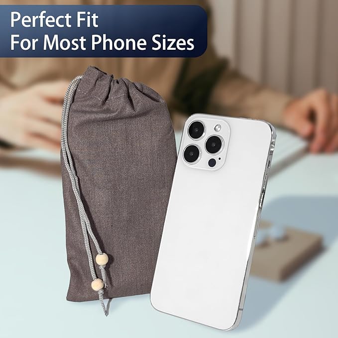 EMF Cell Phone Sleeve fo Phone Pouch, High-Shield EMF Blocking Pouch, 100% Silver Fibers forDigital Security, Signal Blocking, Anti-EMP Radiation Bag for Privacy Protection. (Gray)