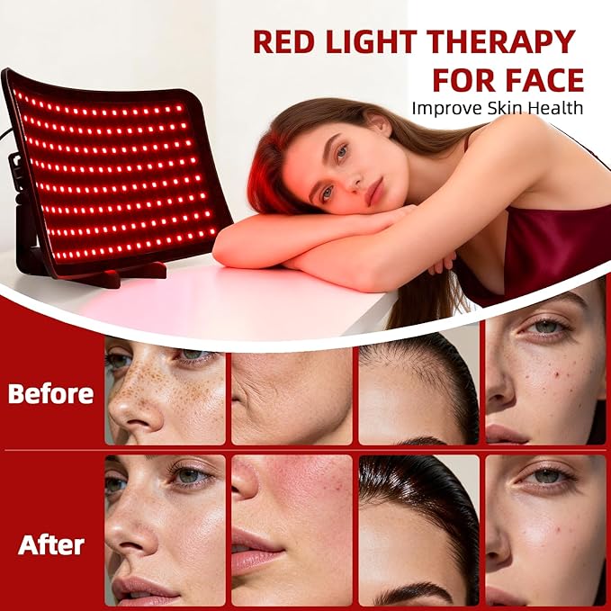 Red Light Therapy for Face and Body, 4-in-1 Red Infrared Light Therapy lamp with 660nm Visible Red Light & 850nm Invisible Infrared Light with Floor Stand,Infrared Light Therapy for Body
