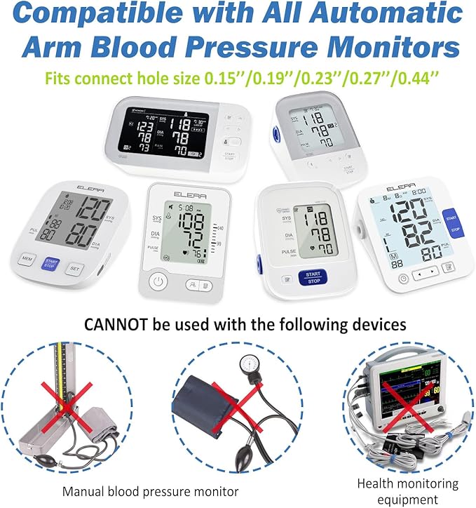Pediatric Blood Pressure Cuff for Kids & Women - Small Child Replacement BP Cuff (5.9-9.5 Inch Arm Circumference), Compatible with Most Monitors - with 6 Connectors