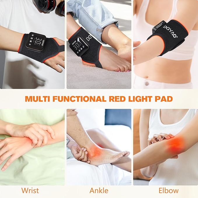 TUOB Red Light Therapy for Ankle Pain Relief, 660nm & 850nm Near Infrared Light Therapy Wrap for Ankle, Elbow, Wrist Joint Pain Relief and Muscle Relax