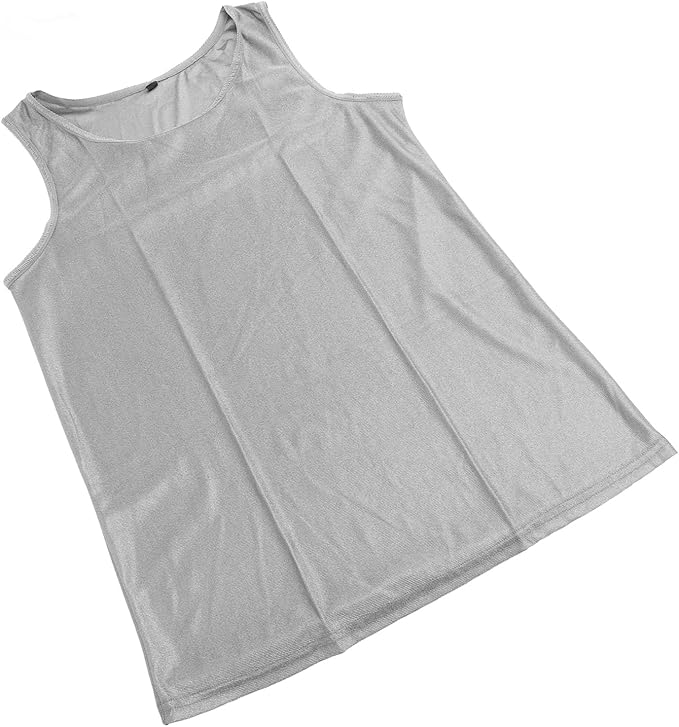 Fafeicy EMF Protection Vest, Unisex Sleeveless Shirt, Silver Fiber and Cotton, XL, for Shopping and Office Work