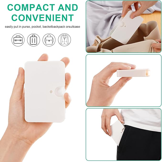 Portable Pill Organizer, 6 Compartments Travel Pill Case for Purse or Pocket -Small Pillbox Semi Transparent Black with Locking Hole (1 Transparent White)