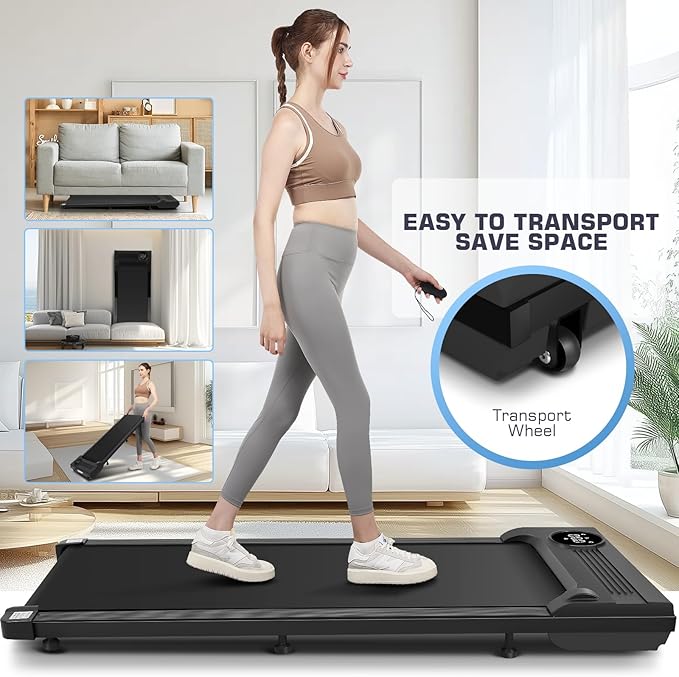 ANCHEER Walking Pad 3.0HP Under Desk Treadmill 300lbs Weight Capacity with Remote Control, Compact Electric Treadmills for Home/Gym/Office with LED Screen, Ultra-Quiet, Installation-Free