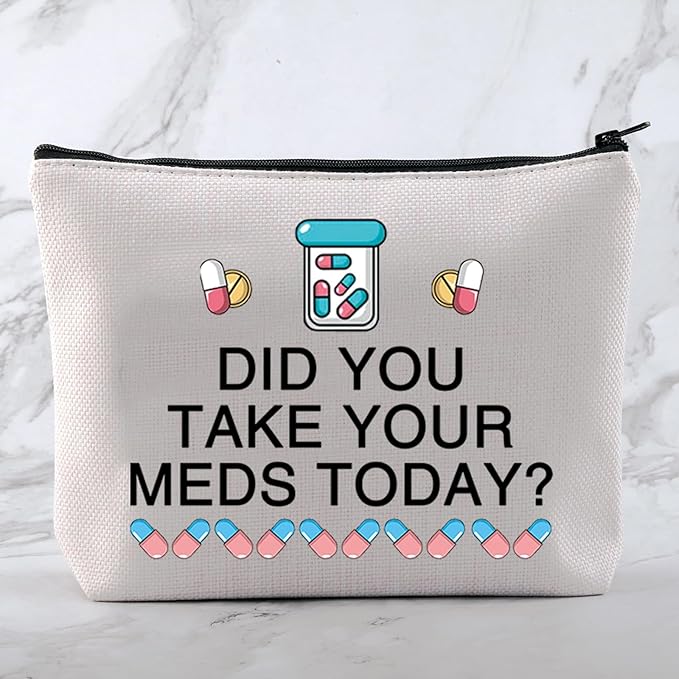 MNIGIU Funny Medicine Bag Did You Take Your Meds Today Meds Bag Drug Storage Bag for Medicine Pill Tablet Weekly Bottle