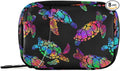 Pill Box Boho Sea Turtle with Lotuses and Mandala 7 Day Pill Case Travel Pill Organizer Bag with Zipper Portable Weekly Vitamin Medicine Supplement Holder Pouch Bag