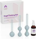Set of 3 Silicone Kegel Weights – Pelvic Floor Strengthening Kit for Women – Comfortable & Discreet Design – Beginner to Advanced Levels Includes 1.3 Oz LS Glide and Storage Bag