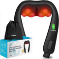Cordless Neck Massager for Pain Relief Deep Tissue, FSA Eligible HSA Store Upgrade Shoulder and Back Massager with Heat, Skin-Friendly Elastic Fabric & Extended Straps for Larger Body Types