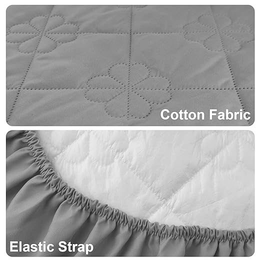 1Pack Hospital Bed Sheets with Elastic All Around for a Perfect Fit, Waterproof Sheets for Hospital Bed at Home, Reusable and Machine Washable, 36" x 84" x 14" (Floral-Grey)