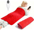 Ultra-Soft Flannel Heating Pad with Crystal Beads - 9 Heat & 4 Timer Settings, Machine Washable for Pain Relief, 33x17 Inch - Classic Red