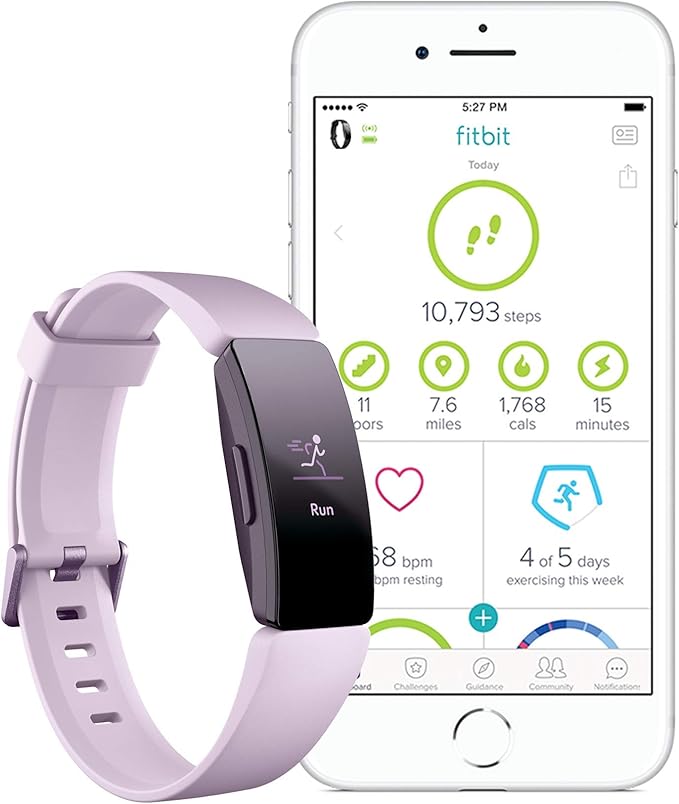 Fitbit Inspire HR Heart Rate and Fitness Tracker, One Size (S and L Bands Included), 1 Count