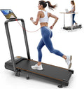 Foldable Treadmill with 10% Incline, Upgrade 3.5HP Low Noise Walking Pad Treadmill with Handle Bar, Trisomy 4 in 1 Portable Under Desk Treadmills for Home/Office, 350Lbs Capacity, APP & Remote Control