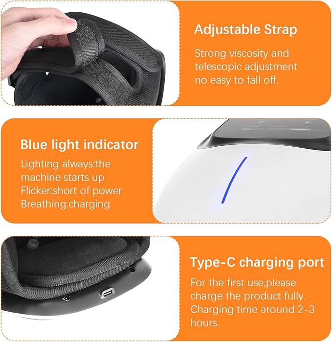 Knee Massager, Large LED Screen, Adjustable Temperature,Cordless Knee Massager with Heat and Vibration, Portable Massager for Knee Discomfort, Longer Knee Straps 48CM