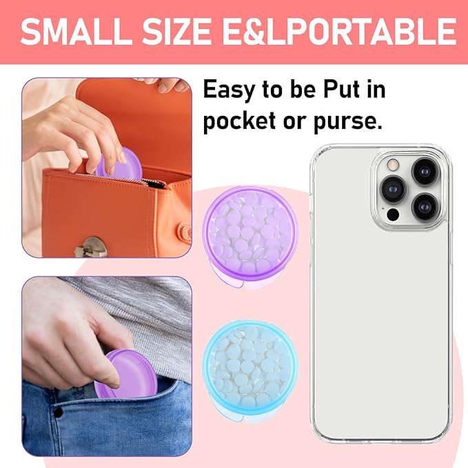 4 Pcs Mini Pill Organizer Small Pill Box Cute Portable Pill Case for Pocket Purse Travel Storage Containers Earplug Case Medicine Dispenser Vitamin Holder(Blue+Pink+Purple+Green)