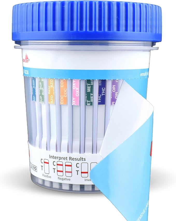 16 Panel Drug Test Cups, with FYL, KRA, ETG and TCA, Built-in Temperature Strip Included, Easy Read, Multi-Test, One Step, Fast and Accurate (10)