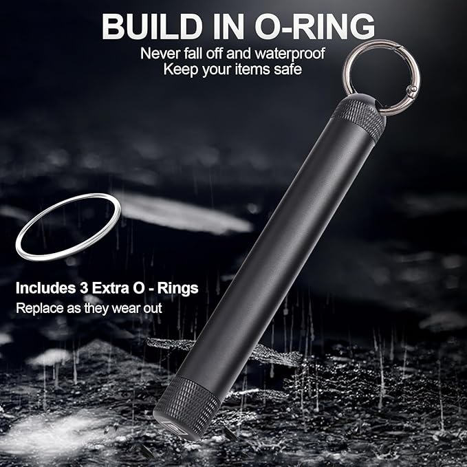 Airtight Container - Metal Storage Bottle Tube Container - Waterproof Holder Case - Keychain Storage Tube -Multipurpose Aluminum Container Outdoor Camping Travel for Men