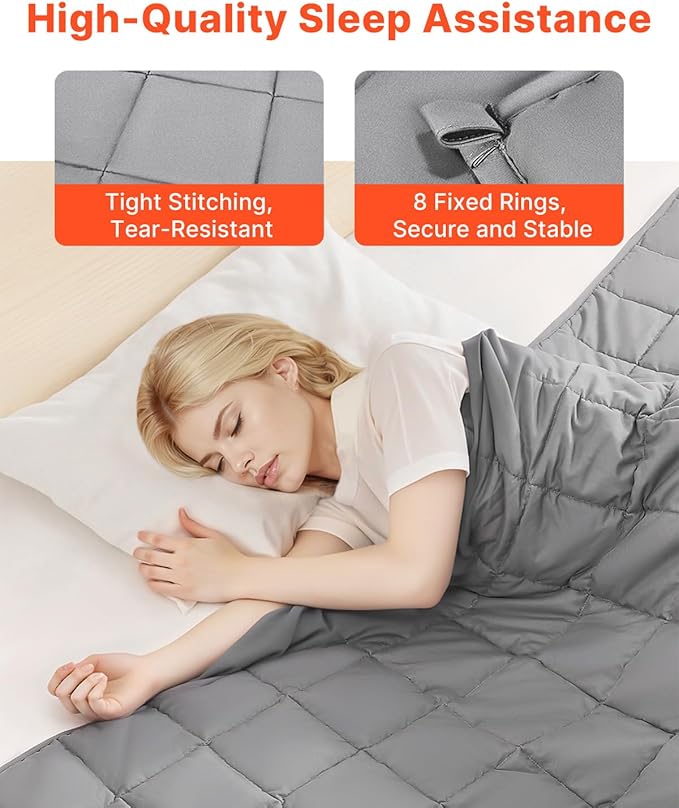 VEVOR Weighted Blanket 88 x 104 inch - King Size, 20 lbs Heavy Blanket with Cooling Glass Beads, Soft & Breathable for All-Season Use, Suitable for Adults 200-250 lbs, Ideal Gift Choice (Grey)