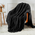 Uttermara Fleece Weighted Blanket for Adults Queen Size 15lbs, Soft Sherpa Weighted Blankets for Sleeping and Calming, Fuzzy Heavy Blanket for Bed and Couch, 60 x 80 Inches, Black
