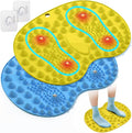 Foot Massager Mat 2PCS, Foot Reflexology Mat with Magnetic Therapy, Under Desk Mat Acupressure Mat for Feet Relaxation, Pressure Point Mat for Pain, Fatigue and Stress Relief (Blue+Yellow)