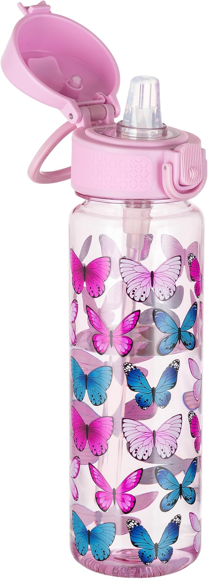 GOPPUS 17oz Kids Water Bottle for School -Straw, Leak-Proof Tritan Sports Bottle Time Marker Reusable for Girls Boys