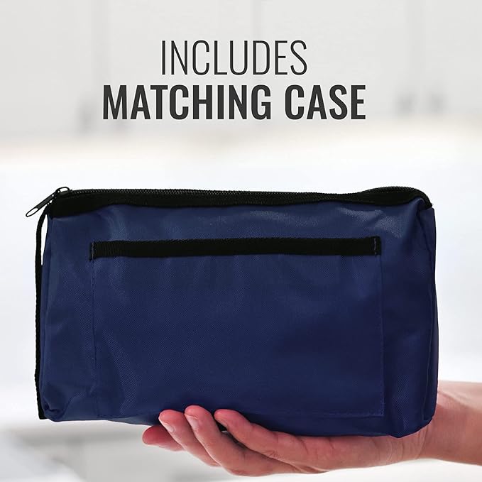 MABIS MatchMates Manual Blood Pressure Monitor Kit Aneroid Sphygmomanometer with Calibrated Nylon Cuff and Oversized Carrying Case, Adult, Navy