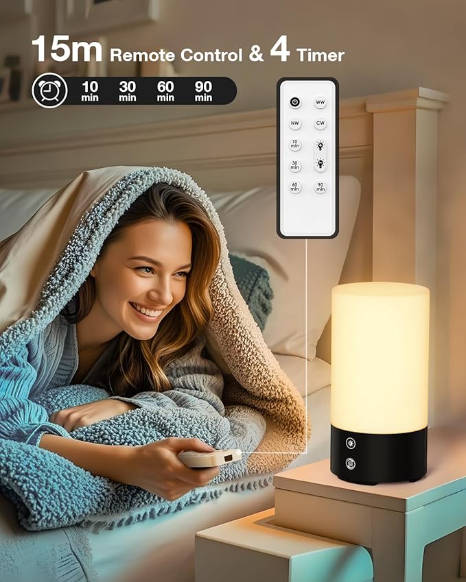 Light Therapy Lamp 10000 Lux Sun Lamp, UV-Free with 3 Color Temperatures, 4 Brightness & Timer, Remote Control, Sunlight for Home, Office, Shift Worker