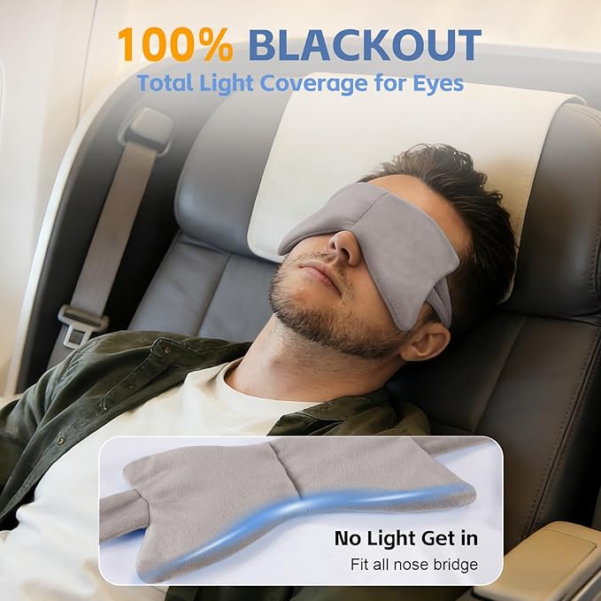 SPRING SEAON Weighted Eye Mask with 100% Patented Light Blocking Design for Men and Women, Velvet Gravity Eye Mask with Adjustable Head Circumference for Sleeping, Airplane, Travel, Gifts for Wife