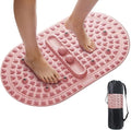 Extra-Large Acupressure Foot Massage Mat 27 Inches, Silicone Foot Pressure Point Pad with 2 Massage Balls, Foot Reflexology Mat for Stress Relief, Home & Gym Use (Pink)