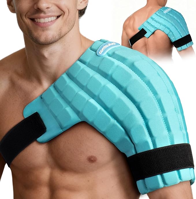 Shoulder Ice Pack Wrap, 2 Hours Long Lasting Rotator Cuff Cold Therapy Flexible Shoulder Ice Pack for Injuries Reusable, FSA Eligible, Cold Pack for Tendinitis, Surgery, Swelling
