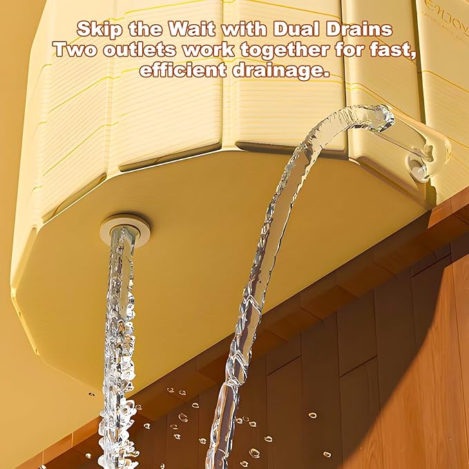 Portable Bathtub for Adult 47" Large Collapsible Cold Plunge Bathtub Foldable No Installation Ice Bath Tub for Shower Stall, Bathroom Hot SPA Soaking Standing Tub