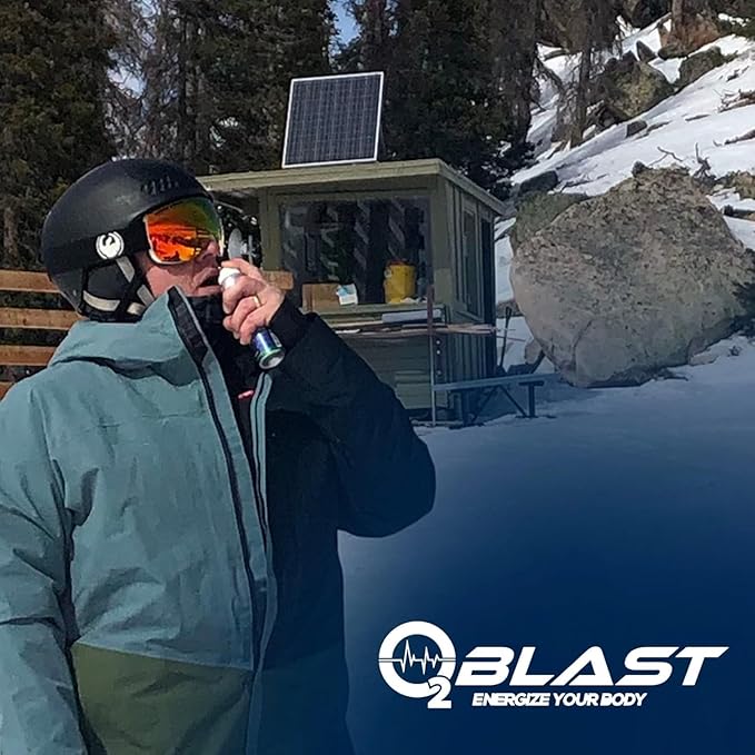 O2 Blast - Portable Oxygen Can, Filled with 99.99% Pure Oxygen with Sanitary flip top Cap for Sports, Travel, and High Altitude Use | On-the-Go Air Support for Hiking and Outdoors – 10L, 6-Pack