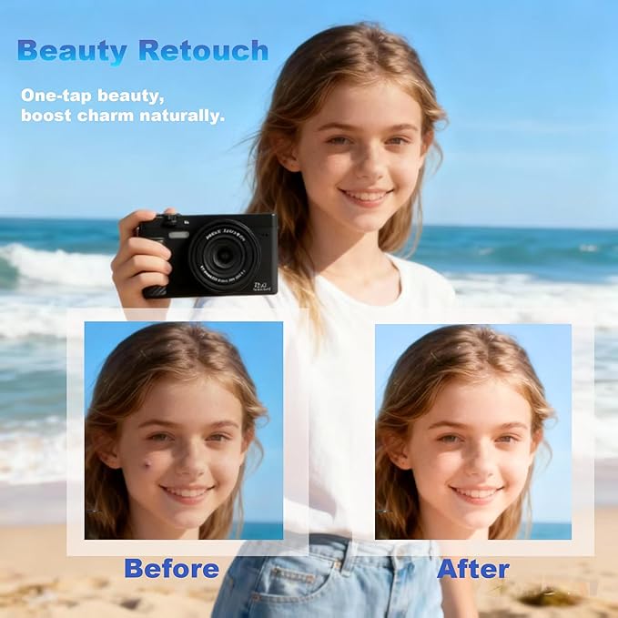 4K Digital Camera for Photography, 64MP WiFi Vlogging Camera with 180° Flip Screen, Point and Shoot Camera for YouTube, Beginner Camera with Beauty Mode & 64GB SD Card