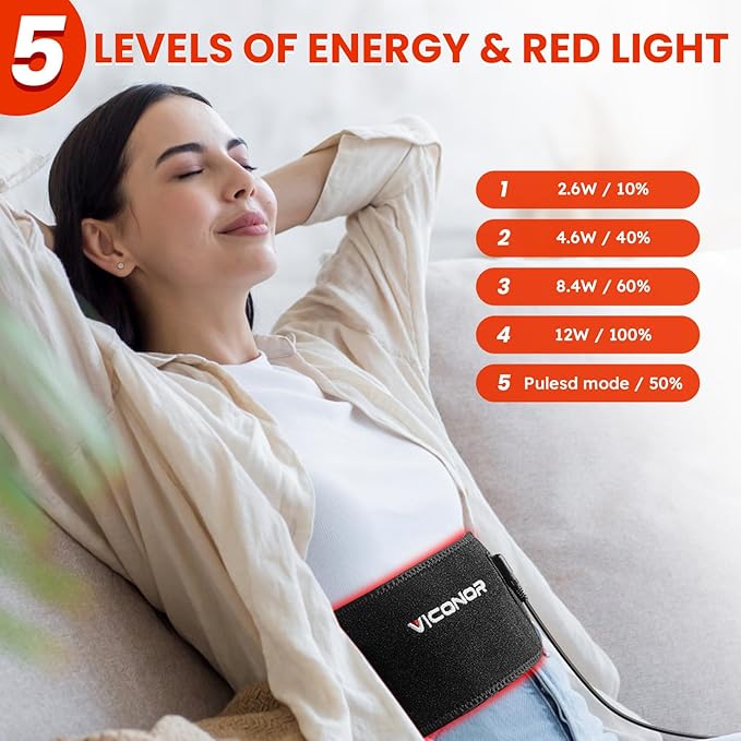 Red Light Therapy Belt, Infrared Light Therapy, 3-in-1 LED Bead, Pain Relief, red-Light Therapy for Dogs, Shoulder, Back, Knee