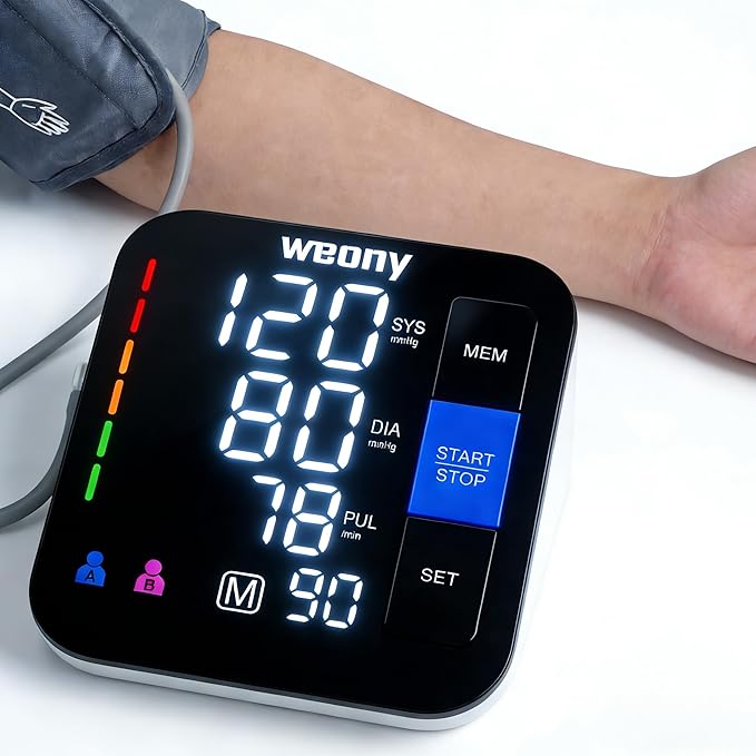 Blood Pressure Monitor for Home Use,Upper Arm Blood Pressure Cuff 9-17'' Large Cuff,Automatic Blood Pressure Machine with 2×199 Sets & 6'' LED Backlit Screen,Talking Home Blood Pressure Cuff Arm