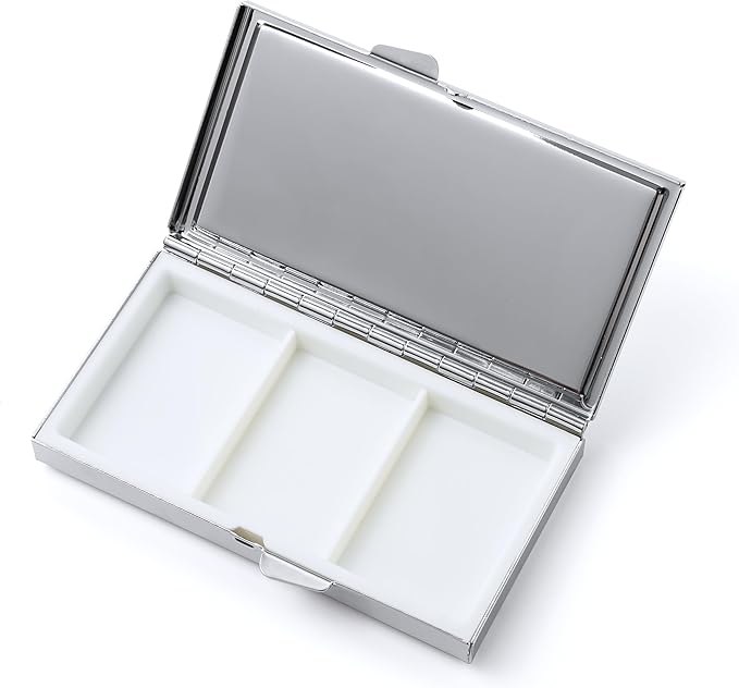 Cute Pill Organizer – Small Metal Travel Case for Vitamins & Supplements in Mentally Stable