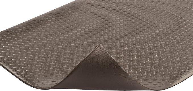 Notrax 419 Diamond Sof-Tred™ with Dyna-Shield® 2' x 60' x 1/2" Anti Fatigue Mat, Slip Resistant Diamond Textured Surface, Ideal for Industrial and Commercial Workplaces, Black, 419R0024BL