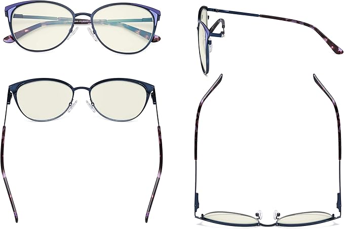 Eyekepper Ladies Blue Light Filter Glasses - Butterfly Design Computer Eyegalsses Women -Transparent Blue Lens