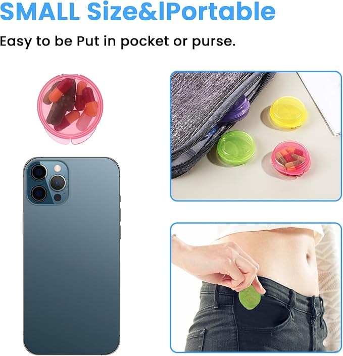 5 Packs Mini Pill Case Small Pill Organizer Box Portable Vitamin Holder Travel Pill Container for Pocket Purse Pills Storage Box to Hold Medicine Cod Liver Oil